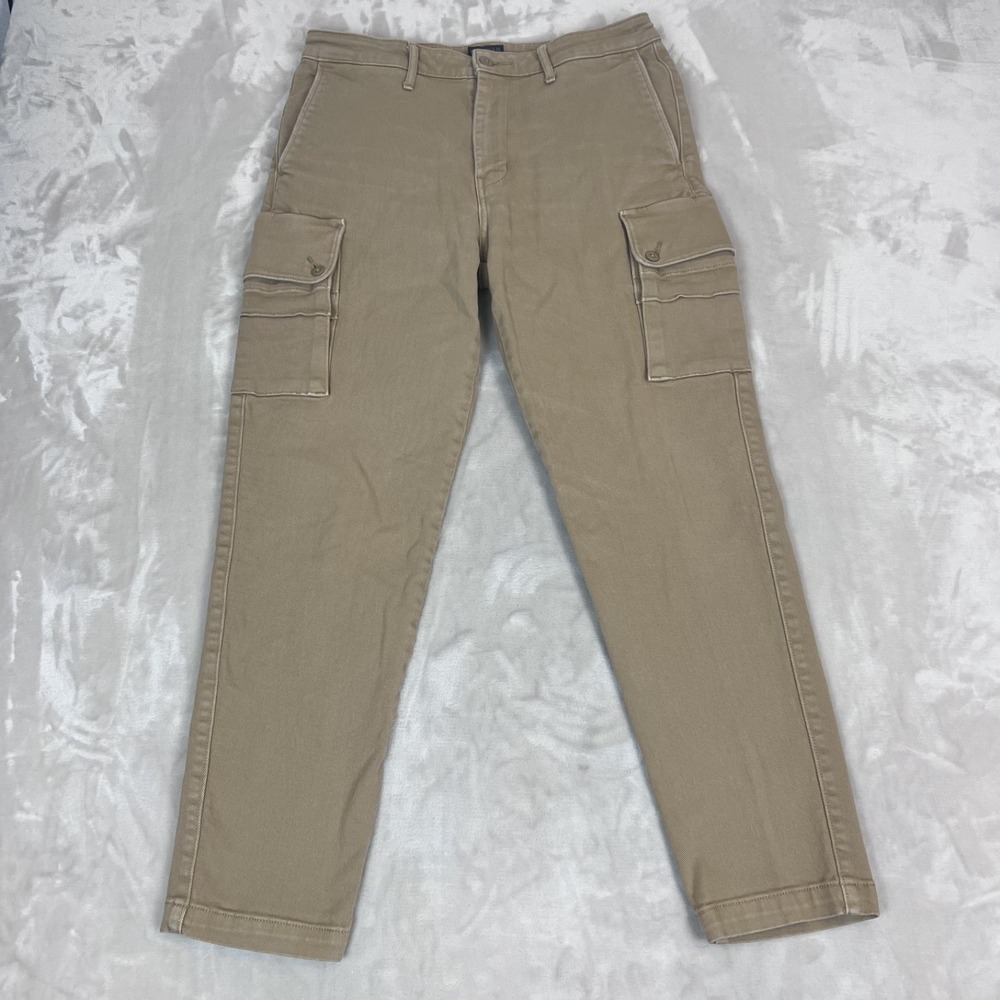 Y2K Levis Cargo Pants Mens 32x32 Tan Tapered Leg Skater Grunge Streetwear Casual